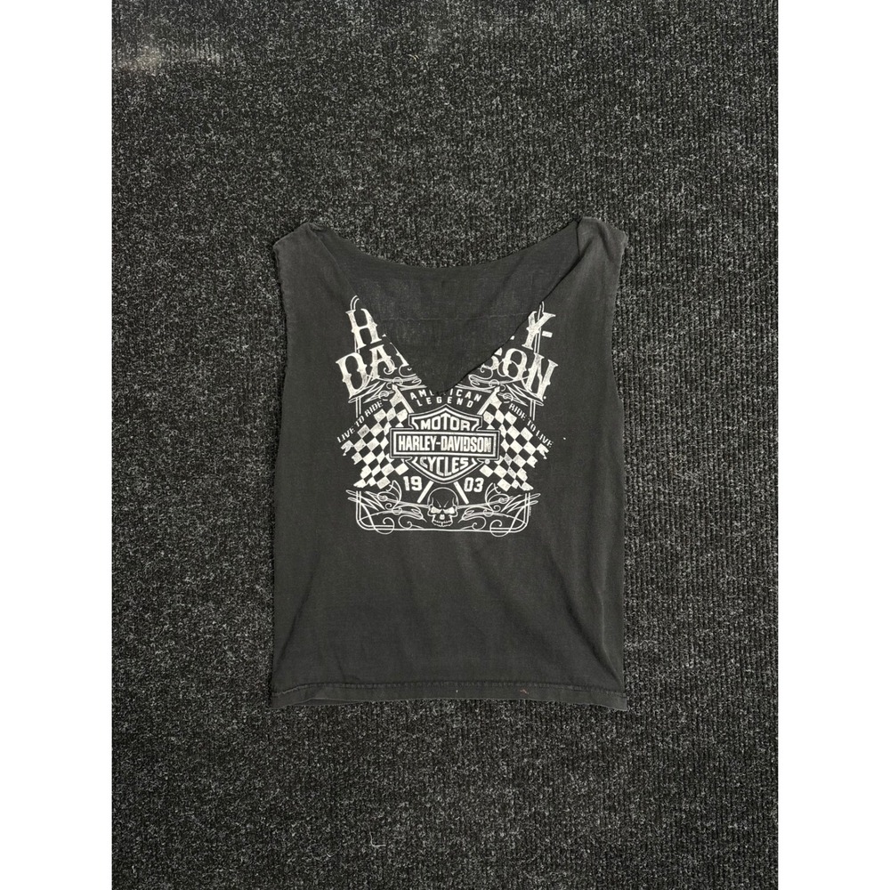 Harley Davidson Chunky River Meridian MS Graphic Tank Top Black Mens L Cut Off